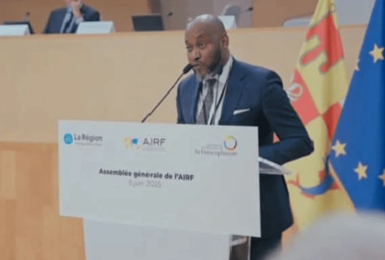 Le Ministre Djos LUYEYE NDOKOLO à la Conférence Internationale de l'AIRF à Lyon